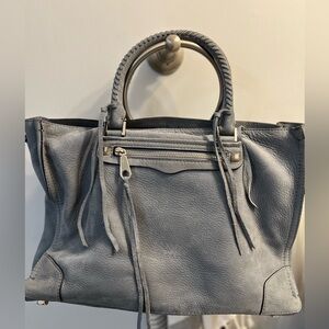 Rebecca Minkoff blue/ gray suede Regan Satchel